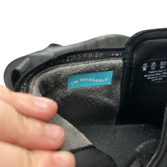 Athleisure‎ Black Knit Ankle Boots Bzees Karma Washable Comfort Size 8 - Picture 8 of 8